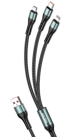 KAKUSIGA KSC-1026 braided charging cable (3 in 1)