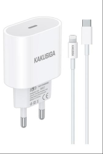 KAKUSIGA KSC-1227 Single Port Charger Set (Type-C to Lightning) 2.4A charger kit (EU)