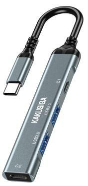 KAKUSIGA KSC-1443 4-in-1 Docking Station: Type-C to C1 (Charging) + 2x USB 3.0 + C2 (Audio)