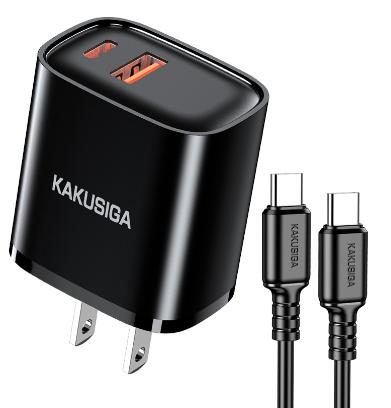 KAKUSIGA KSC-1630 PD30W+QC3.0 charger set (US) (Type-C to Lightning)