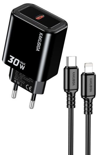 KAKUSIGA KSC-1650 PD30W Private Model Charger Kit (EU) Type-C to Lightning