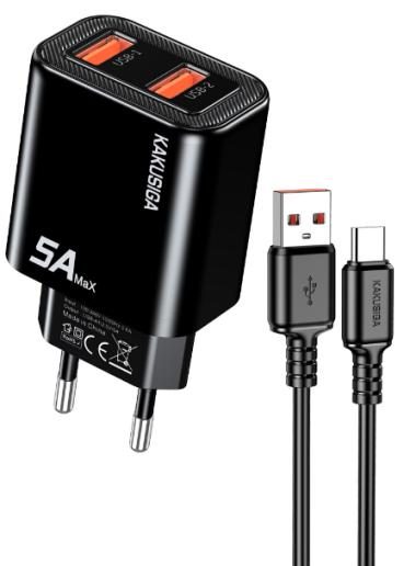 KAKUSIGA KSC-1656 Dual-Port Custom-Molded Charger Kit (EU) Lightning