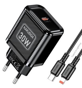 KAKUSIGA KSC-1692 PD30W Charger Set (EU) Type-C to Lightning