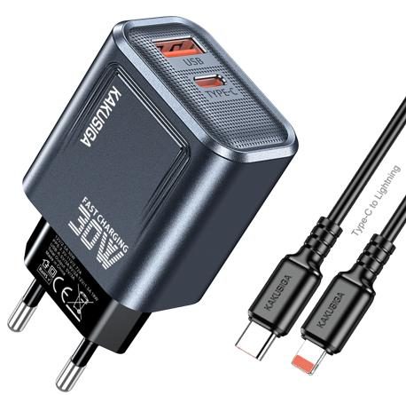KAKUSIGA KSC-2216 PD30W + QC3.0 Private Mold Charger (EU) Type-C to Type-C