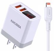 KAKUSIGA KSC-919 2.4A dual port smart charger set (US)(Lightning)