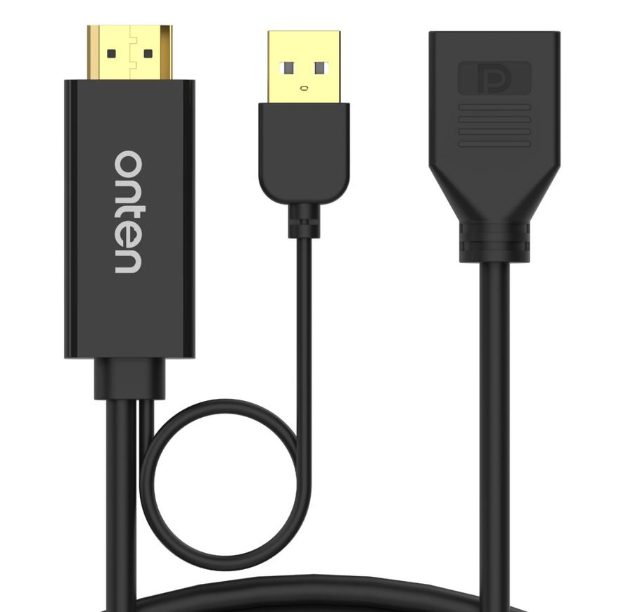 ONTEN OTN-5159 4K60hz HDMI Male (Input) to DisplayPort (Out) Female Adapter Cable 4K60hz Notice: HDMI is for the device 