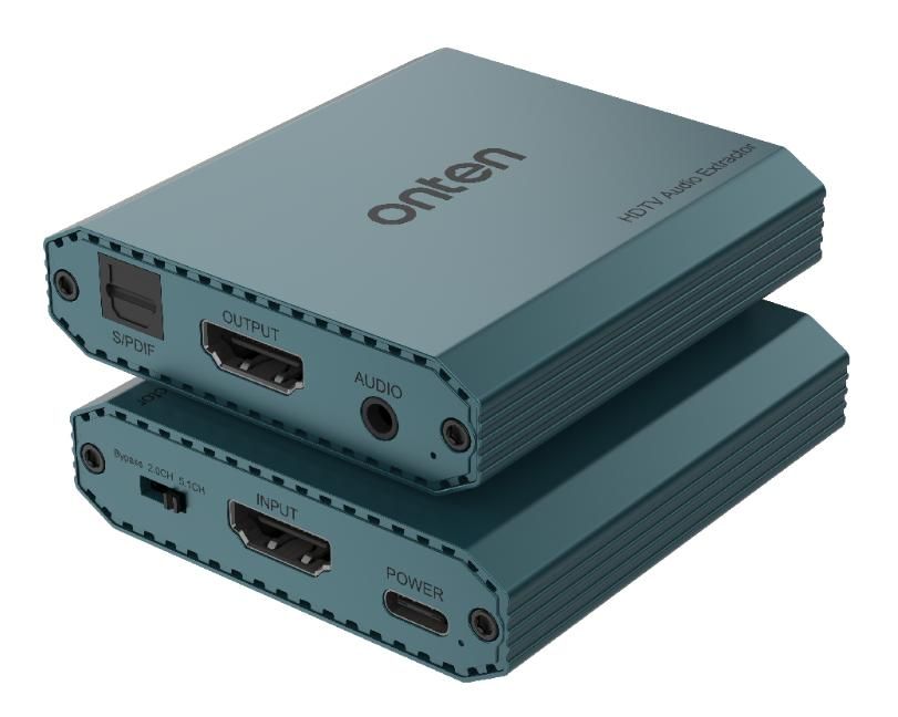 ONTEN OTN-5170 4K HDMI Audio Extractor, HDMI to HDMI +Optical +3.5mm AUX Audio Adapter