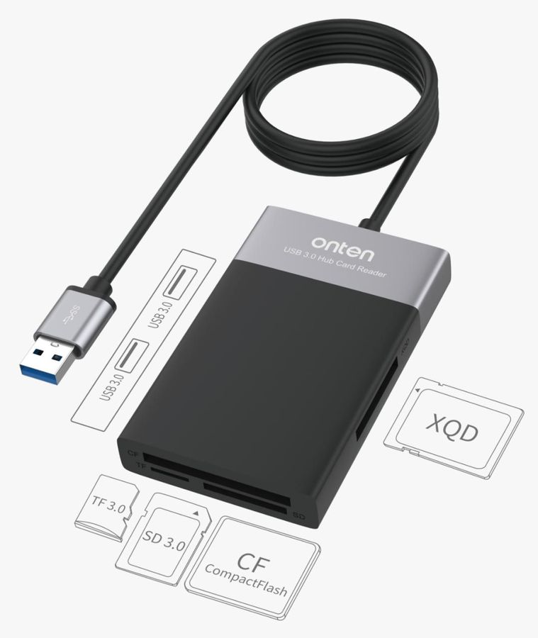 ONTEN OTN-5215B 6-in-1 Multi-Function Card Reader
