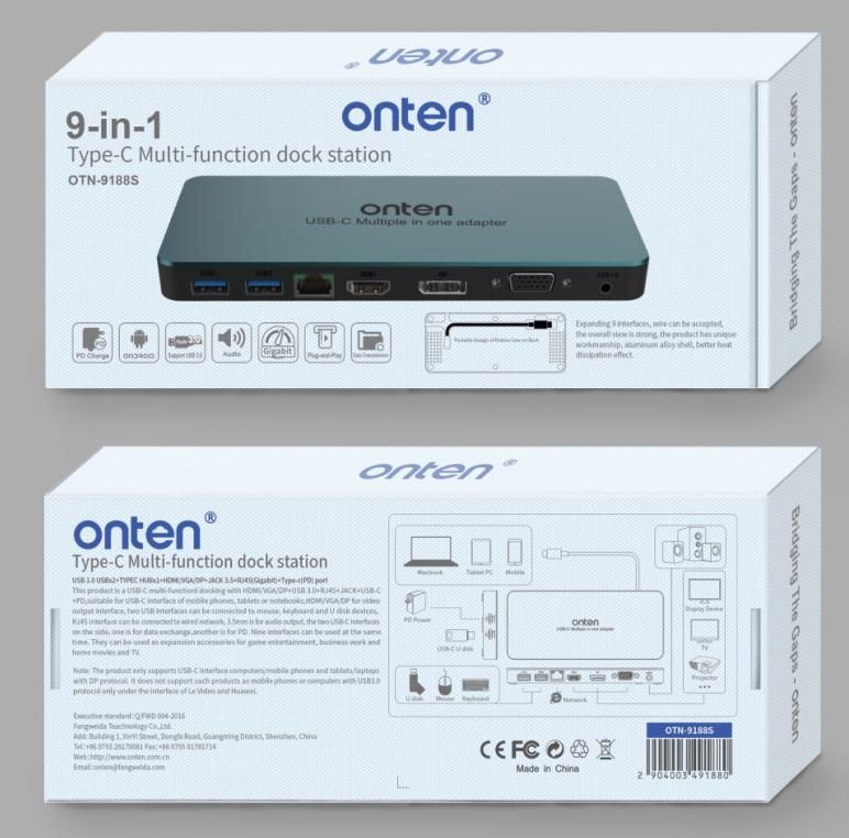ONTEN OTN-9188S +USBCPD(2.0)/Type-C Multi- function dock station