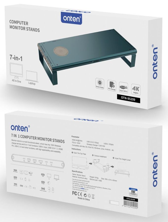 ONTEN OTN-95209 Multi-Function Computer Stand Docking Station