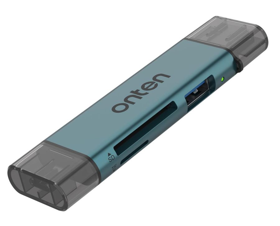 ONTEN OTN-CR537 3-in-2 USB-A &USB-C SD2.0 /TF2.0 Card Reader with USB-A 2.0 hub USB-A &USB-C SD2.0+TF2.0