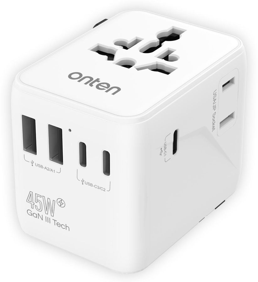 ONTEN OTN-CW83 Universal Travel Adapter 45W/100- 250VAC/10A/3C+2A