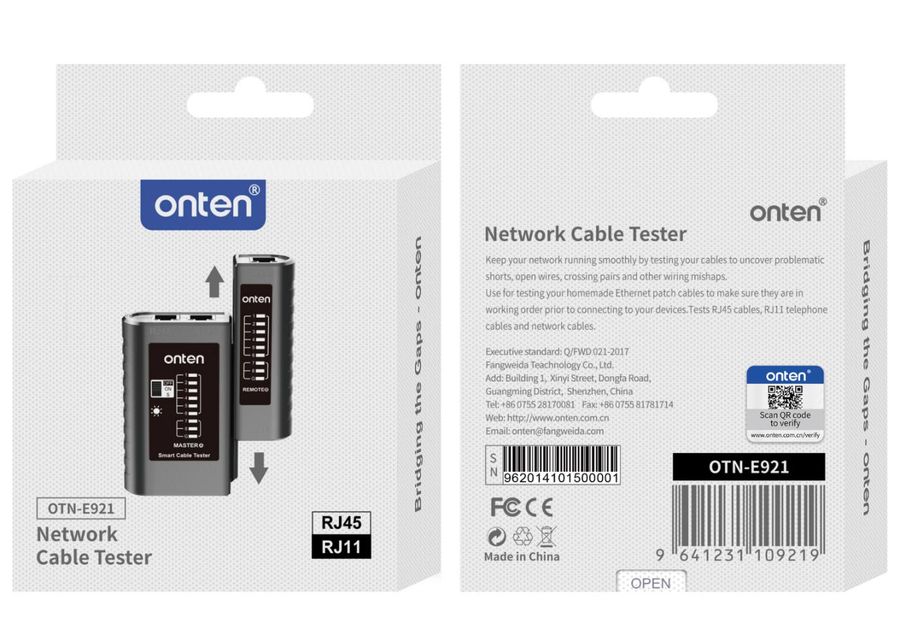 ONTEN OTN-E921 network cable tester