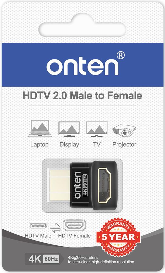 ONTEN OTN-HD811D 4K@60hz HDMI Male to Female Adapter High Speed HDMI V2.0