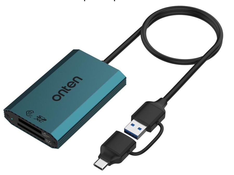 ONTEN OTN-KSS CFexpress Type A & SDXC Card Reader USB 3.2 Gen 2 10Gbps Support : USB-C or USB-A CFexpress A