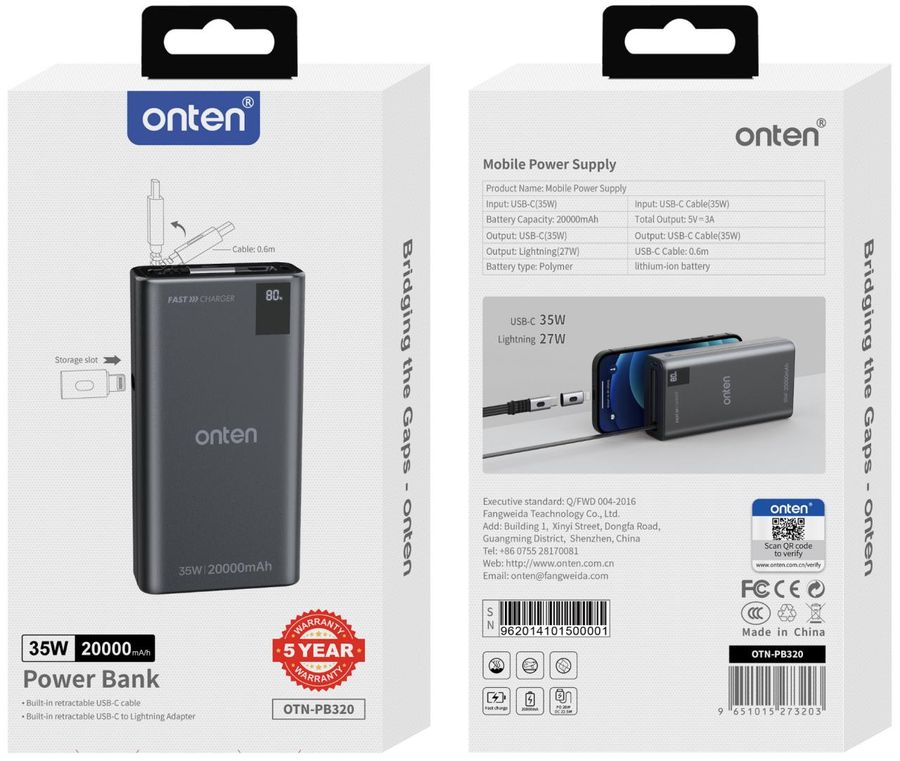 ONTEN OTN-PB320 Mobile Power Supply