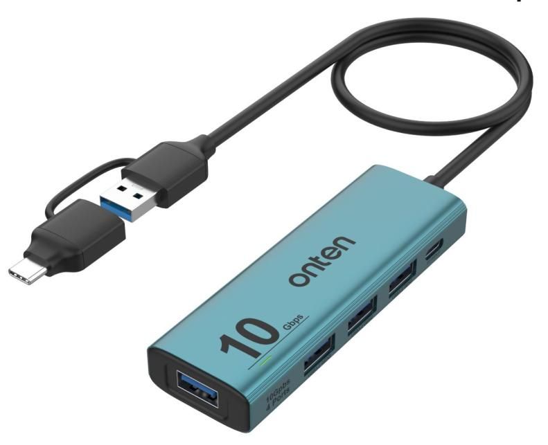 ONTEN OTN-UCA611+ 5-in-2 USB 3.2 Gen 2 4-Port 10G Hub 5