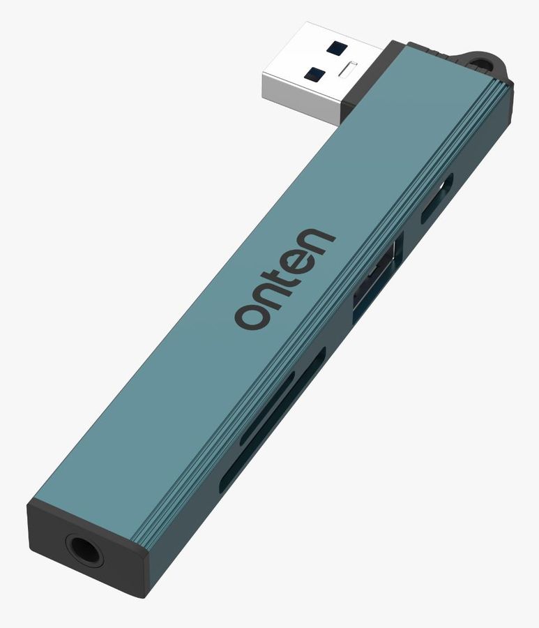 ONTEN OTN-US56S 6-in-1 90(61):USB-A to audio ++SD+TF+U2+C2