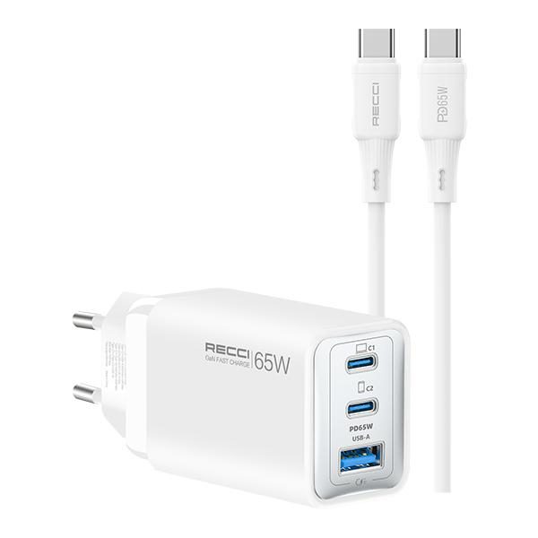RECCI RC123E 65W GAN fast charger set EU PLUG