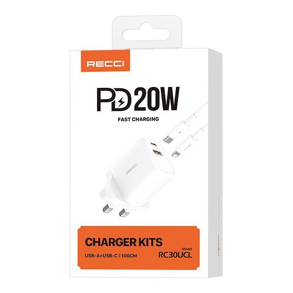 RECCI RC30UCL 20W UK Charger Suit UK PLUG