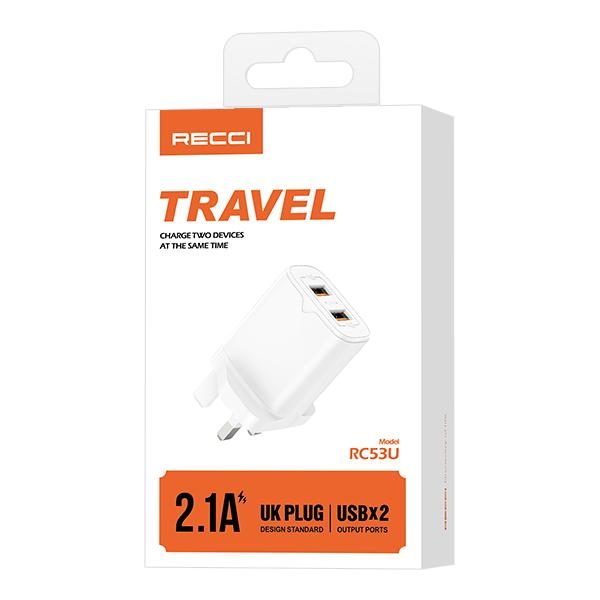 RECCI RC53U UK Charger (2.1A) UK PLUG