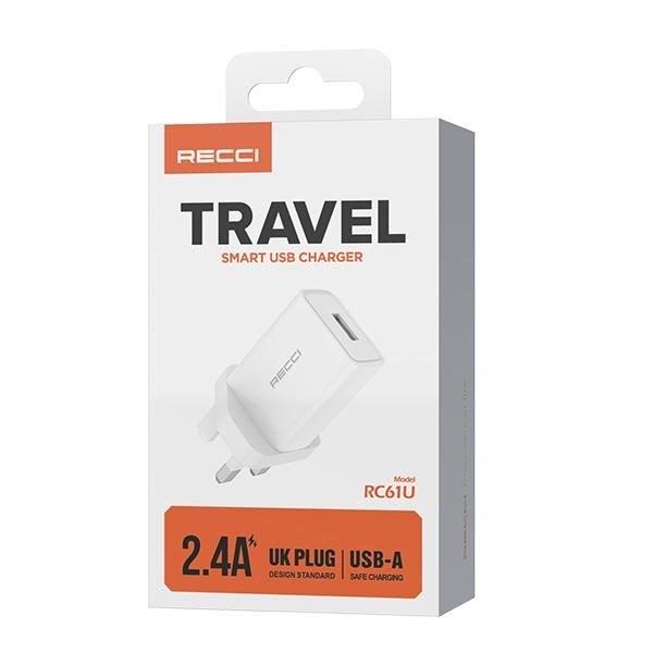 RECCI RC61U UK Charger (2.4A) UK PLUG