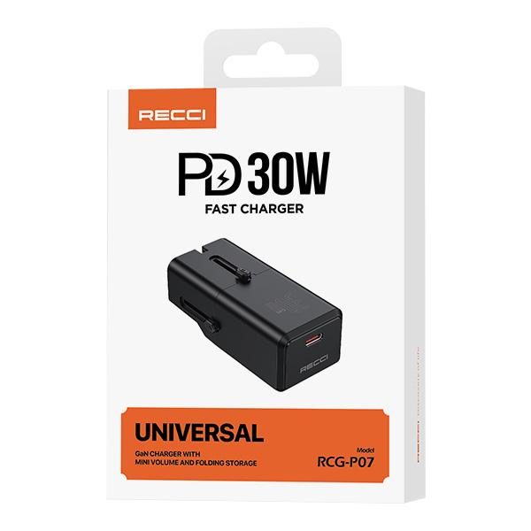 RECCI RCG-P07 Global MINI 30W gallium nitride fast charger Multifunctional/ Universal Charger
