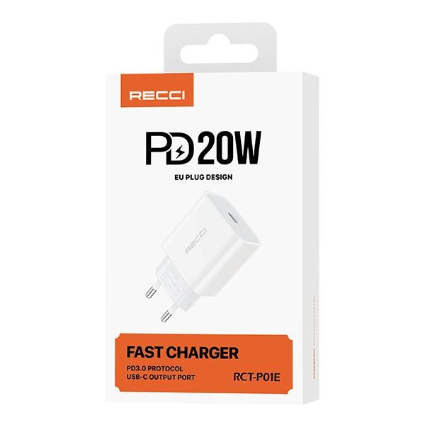 RECCI RCT-P01E PD 20W EU plug PD charger