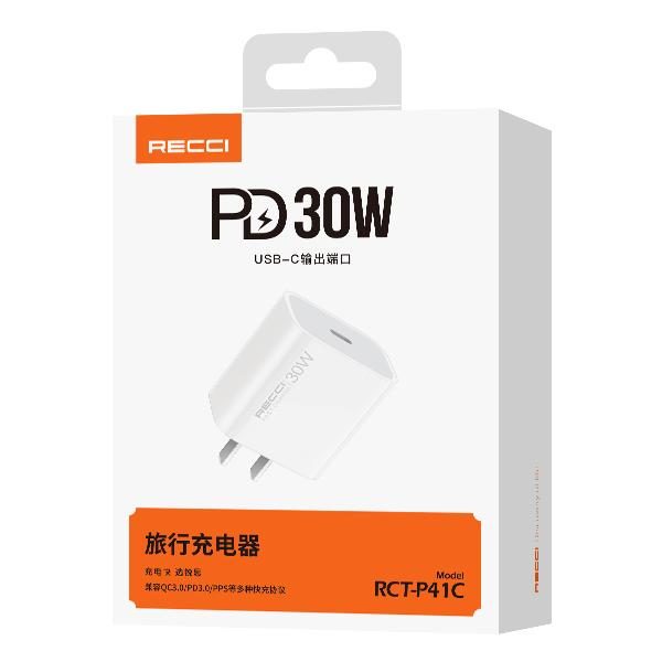 RECCI RCT-P41C PD 30W AC charger Cn/us PLUG