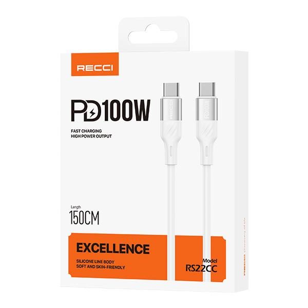 RECCI RS22CC PD100W Fast charging silicone data cable