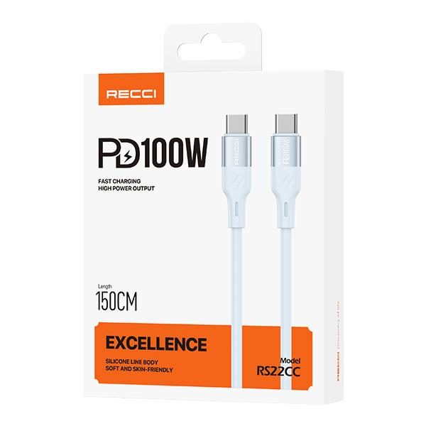 RECCI RS22CC PD100W Fast charging silicone data cable