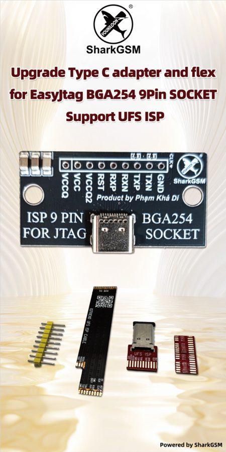 Type-C Adapter and Flex for EasyJtag BGA254 9-Pin Socket